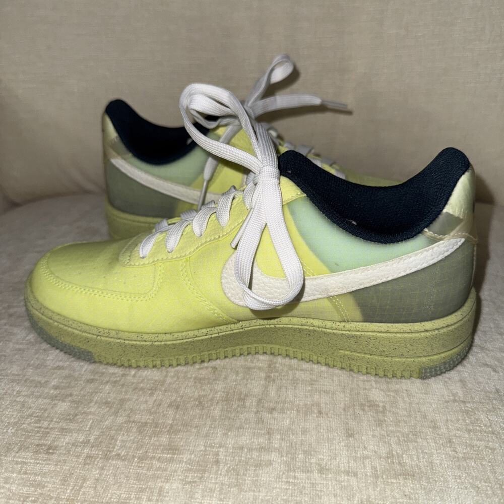 Nike Air Force 1 Crater GS Unisex Kids Size 6Y Lemon Twist Lace Up Sneaker Shoes - Picture 3 of 10
